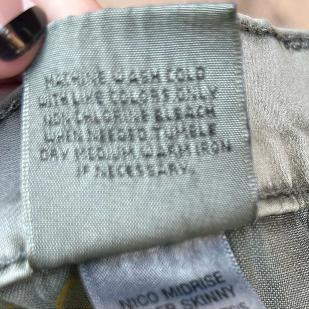 NWOT-Sz29 Hudson jeans grey/green color.Midrise Nico Super Skinny w/slight sheen - Picture 4 of 10